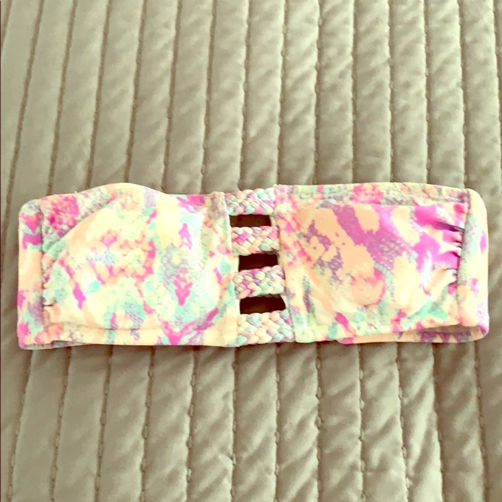 Pink snakeskin bandeau top